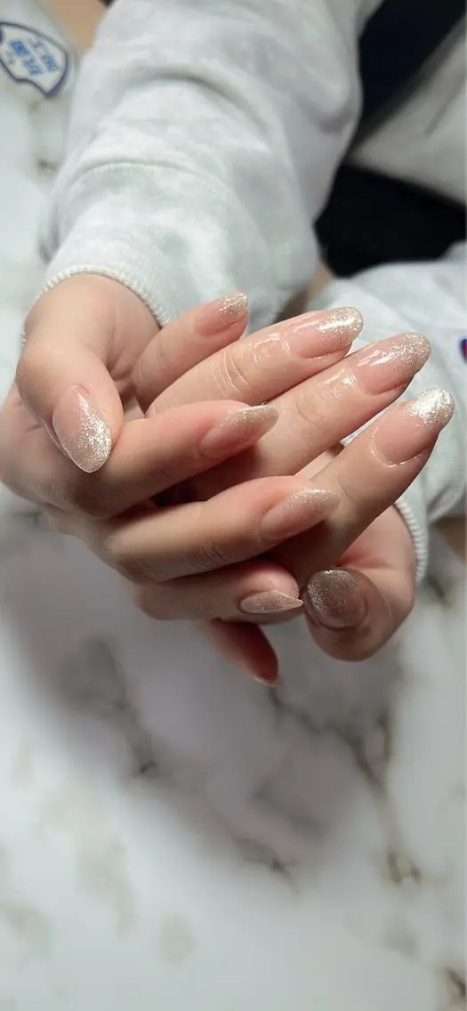 ネイル ラメ(グリッター) ラメグラデーション シンプルネイル Mimi Nailのネイルデザイン