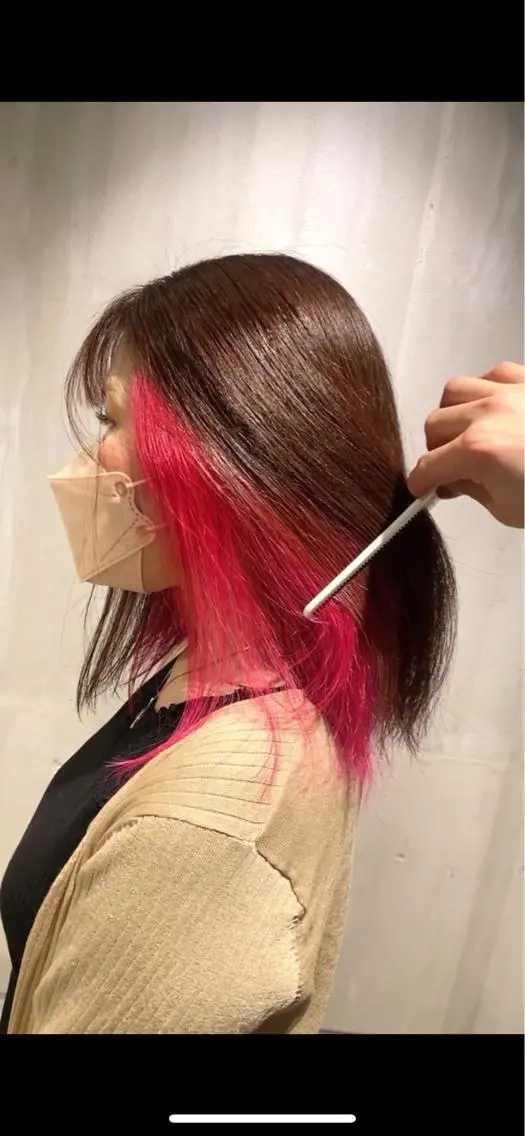 ミディアム 各務原/カラー/ブリ ーチお任せください！のヘアスタイル