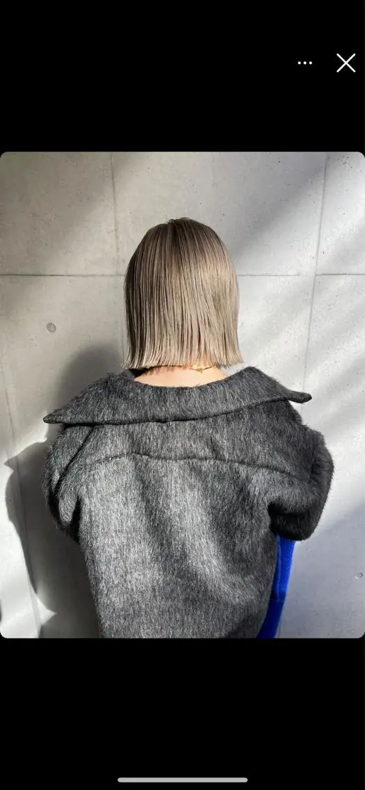 ミディアム カラー ベージュカラー ダブルカラー ヘアカラー 渋谷 留菜のヘアスタイル