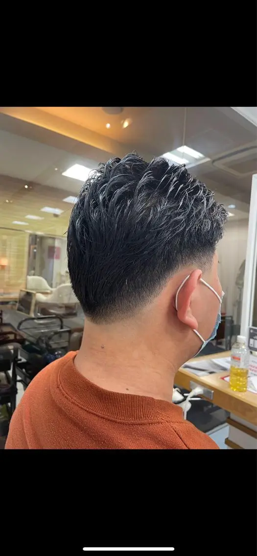 ショート メンズ アップバング フェードカット マッシュ メンズパーマ スキンフェード 🔮メンズ縮毛矯正 メンズパーマ💎竹永のヘアスタイル