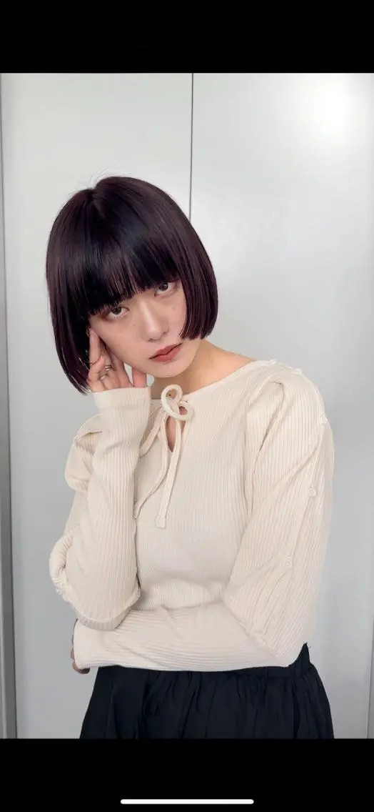 ショート 切りっぱなしボブ ボブ ワイドバング カット 🔹KAIRIのヘアスタイル
