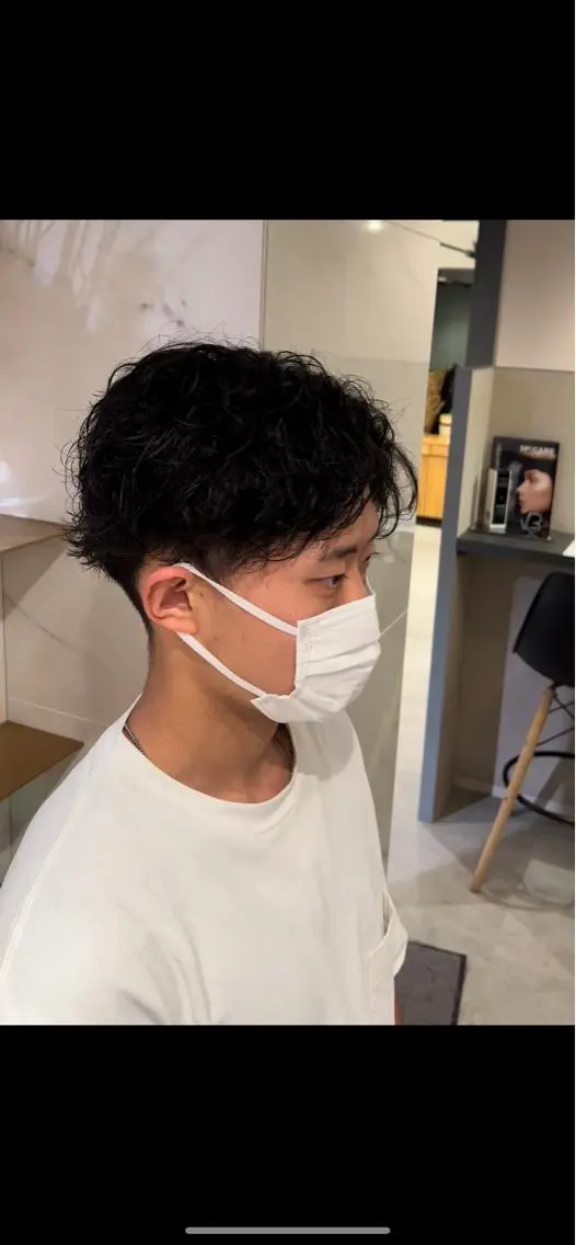 ショート パーマ メンズ カット パーマ ALLYS 中島史優のヘアスタイル
