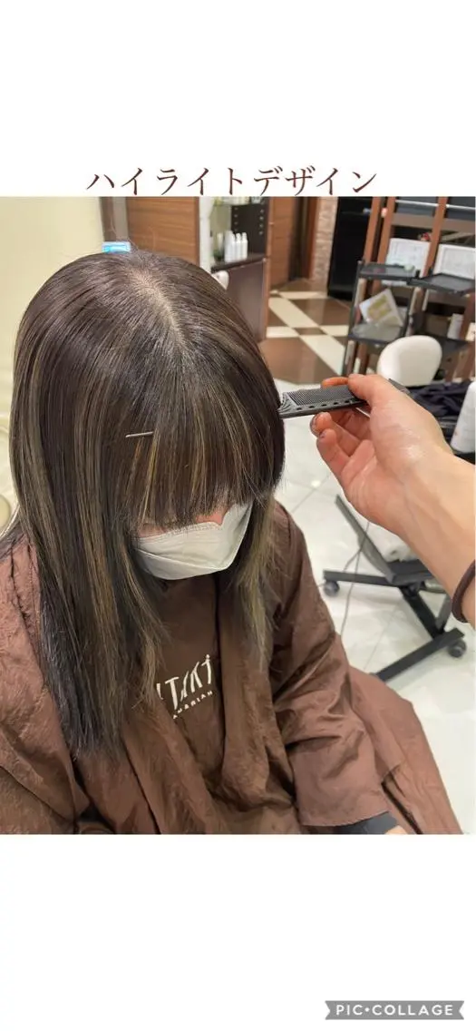 ロング カラー ハイライトカラー ハイライト ヘアカラー 佐々木 麻純のヘアスタイル