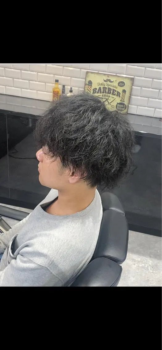 ミディアム パーマ メンズ マッシュ パーマ 前田賢生 ご新規様はNGのヘアスタイル
