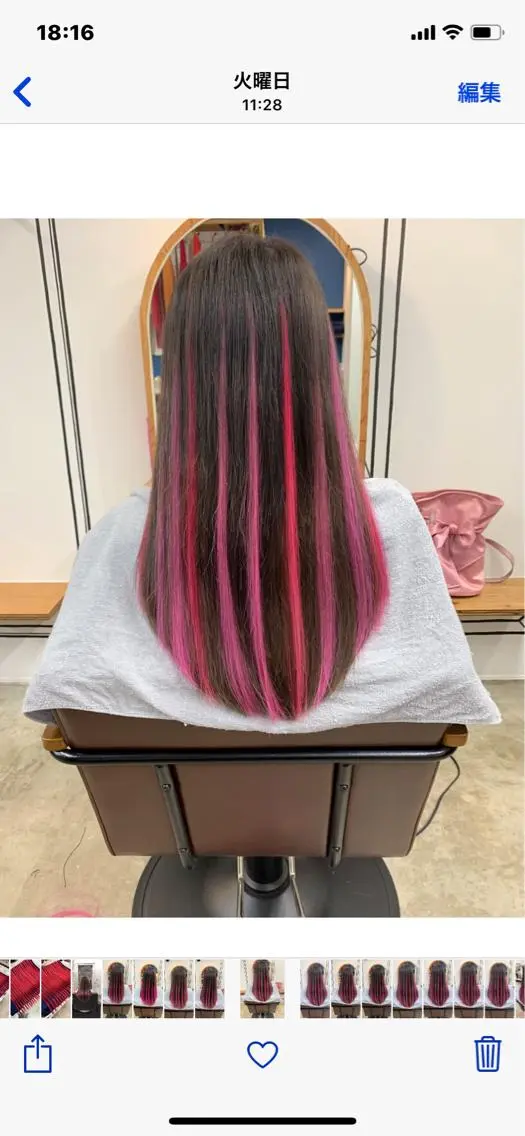 セミロング シール／編込エクステ ヘアーエクステ専門店のヘアスタイル