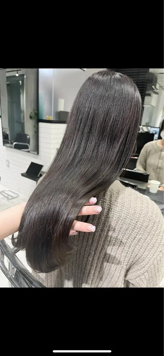 セミロング カラー パーマ ヘアアレンジ 透明感/オリーブ/ グレージュ/YUKAのヘアスタイル