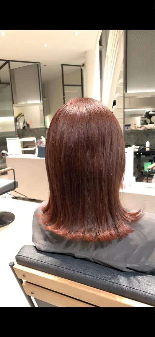 ミディアム カラー ボブ カット ヘアカラー トリートメント 岐阜駅/レイヤー/パ ーマ/デザインカラーのヘアスタイル