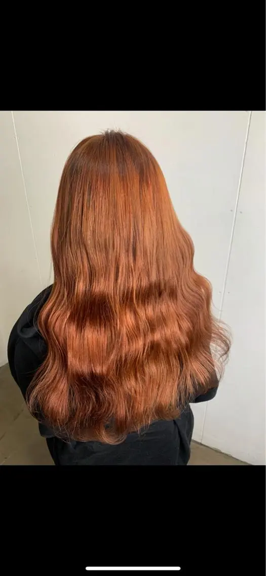 ロング カラー オレンジ RINKA 琳茄のヘアスタイル