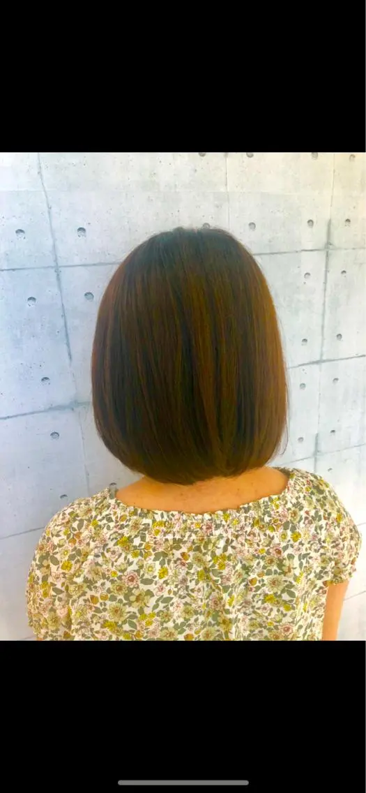 ミディアム カラー アッシュ オレンジ 金沢 広美のヘアスタイル