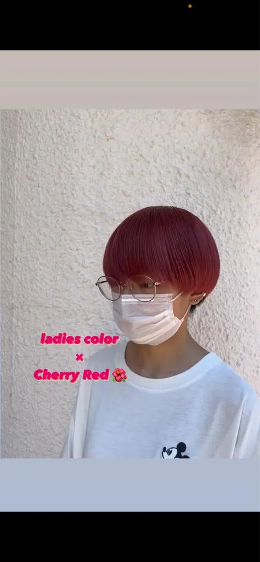 ショート カラー ハイトーンカラー レッドカラー 茅ヶ崎パーマ特化/ スパイラル/ハルキのヘアスタイル