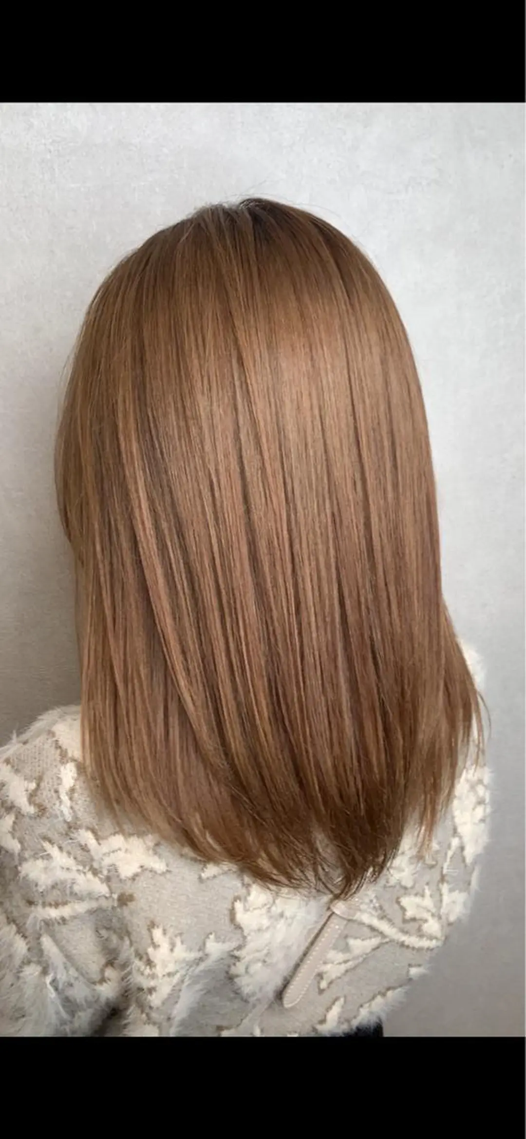 セミロング カラー オレンジ mimiiy梅田 中崎町ハイトーンのヘアスタイル