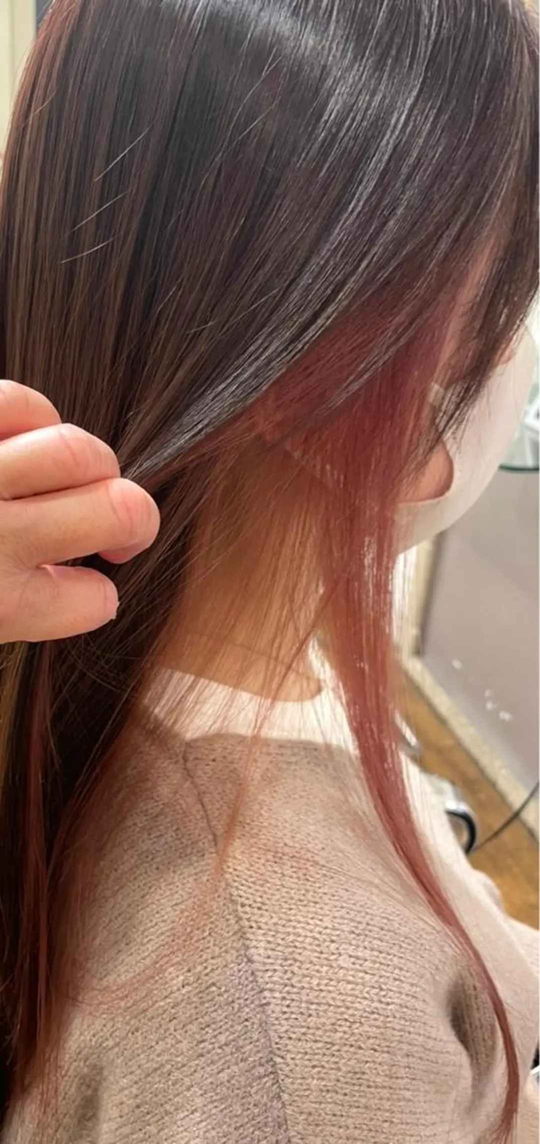 ロング カラー ミストバング イヤリングカラー  フェイスフレーミング グラデーションカラー ロング Colk ☆のマツエク・マツパデザイン