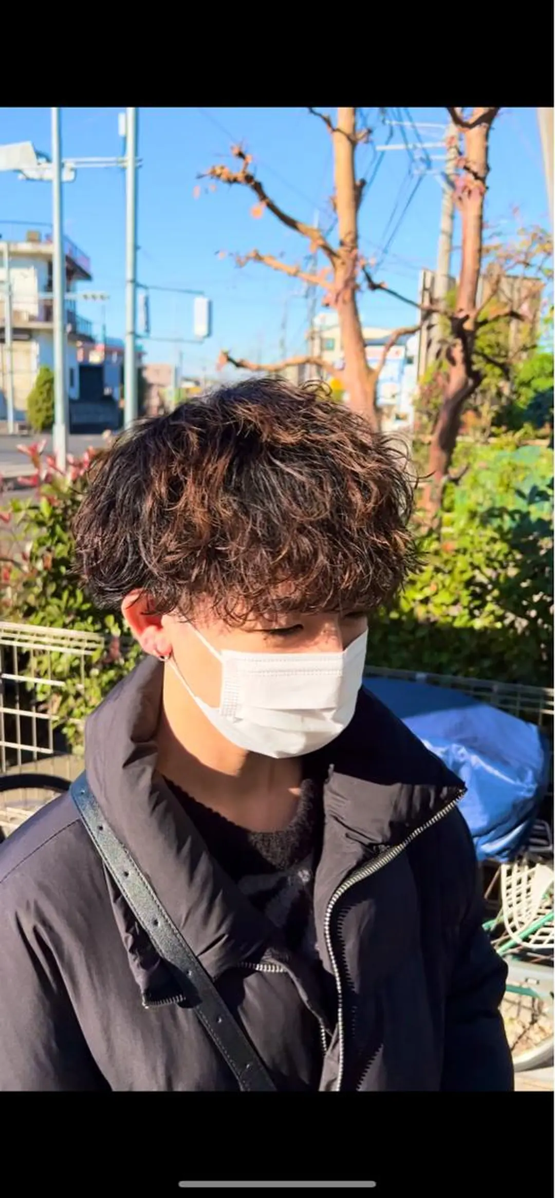 ショート パーマ メンズ 二本木 秀成のヘアスタイル