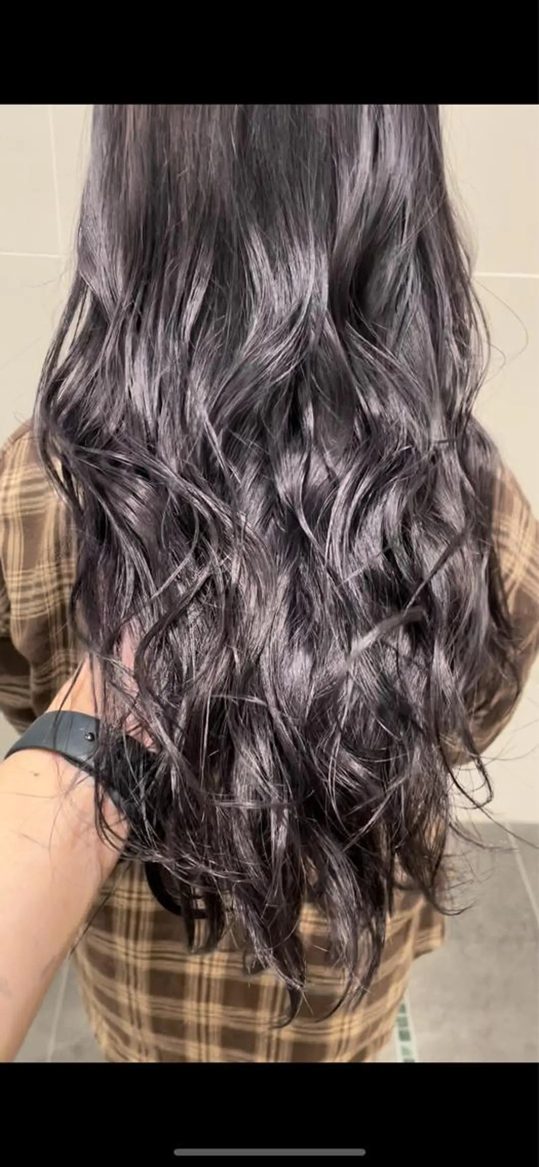 ロング カラー パープルカラー シルバー 梅田美容室/ ウルフカットのヘアスタイル