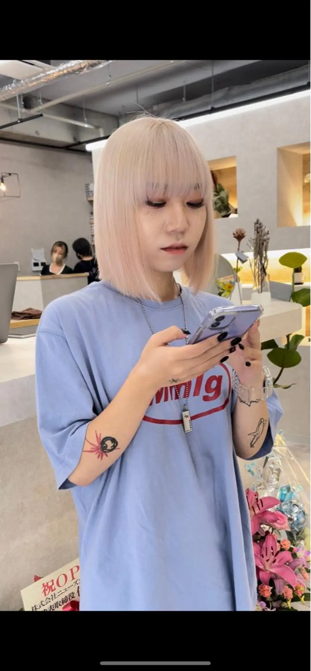 ショート ヘアカラー 福山 晴香のヘアスタイル