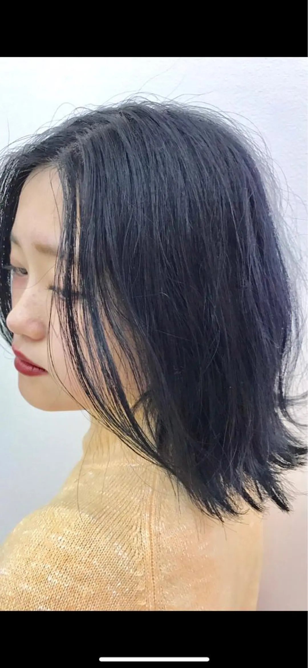 ミディアム カラー アッシュ 透明感カラー ネイビーカラー ヘアカラー トリートメント 難波/心斎橋/ボブ/ 髪質改善/ハイトーンのヘアスタイル