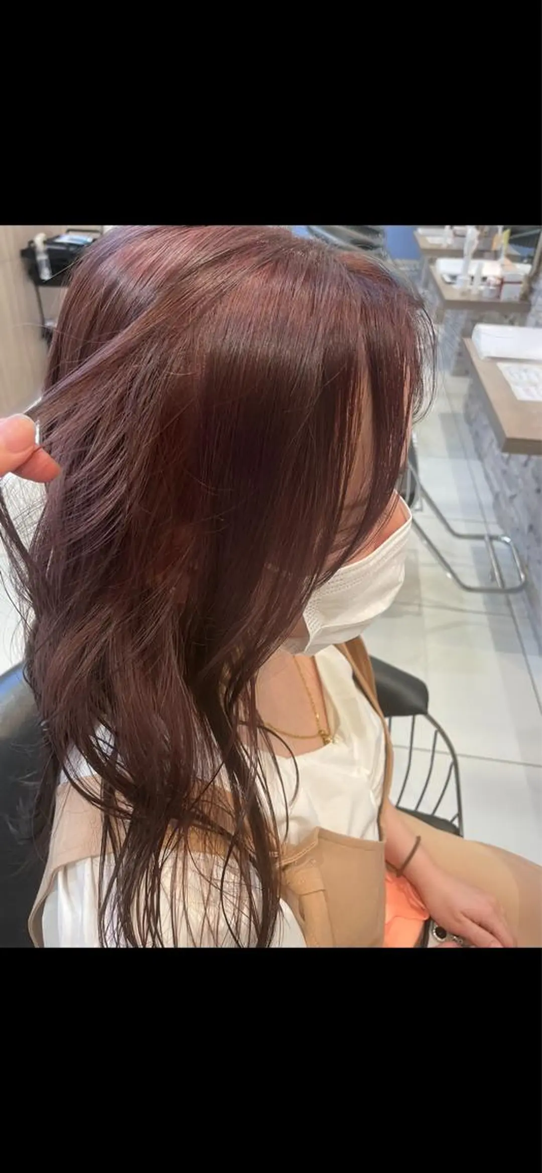 カラー mao♡ベージュ/ 顔周りカットのヘアスタイル