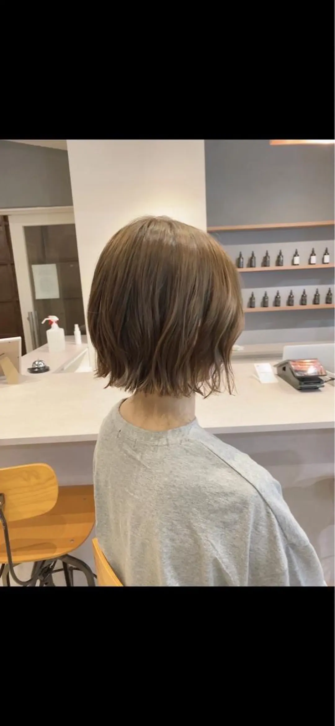 ミディアム カラー ヘアアレンジ 赤みゼロカラー 藤並純のヘアスタイル