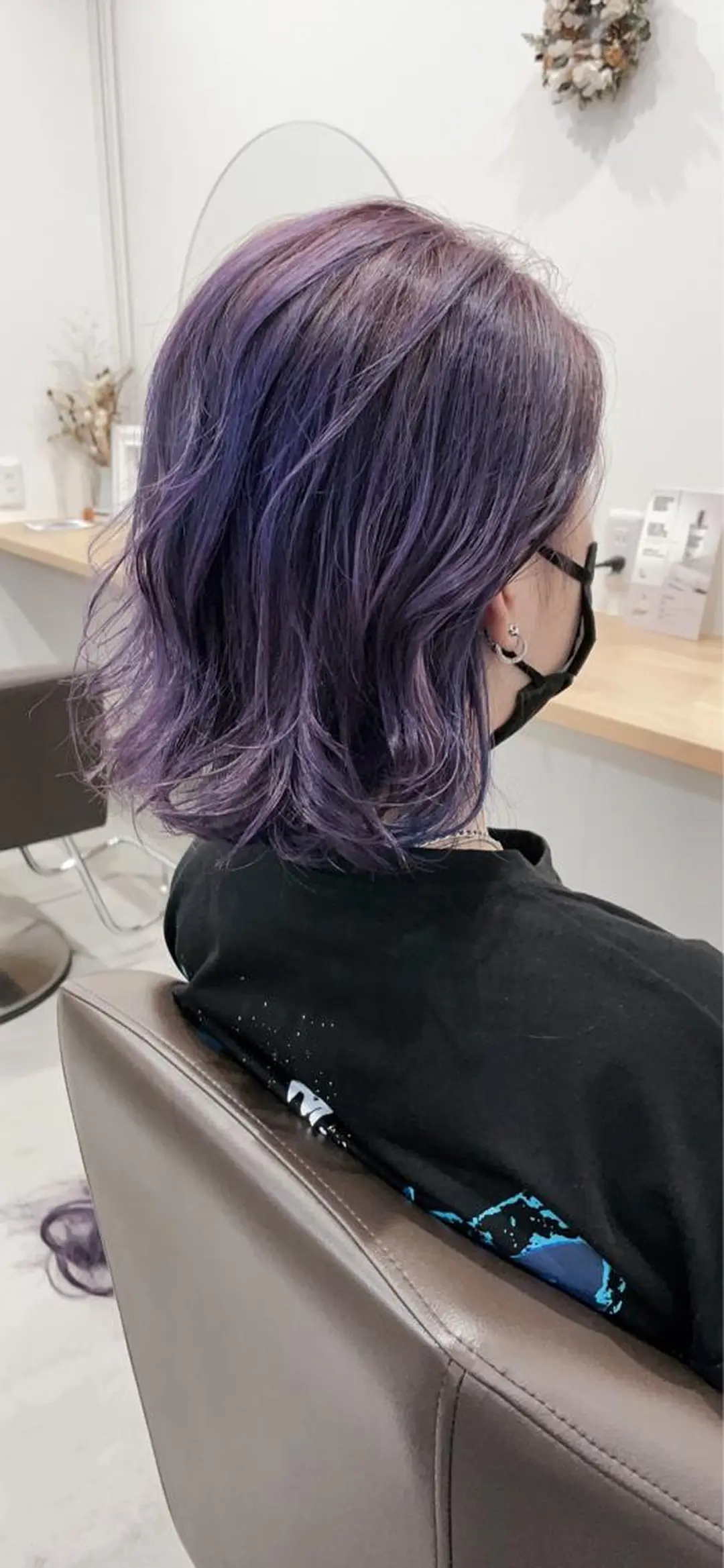ミディアム カラー ブルーカラー 衣笠 雅俊のヘアスタイル
