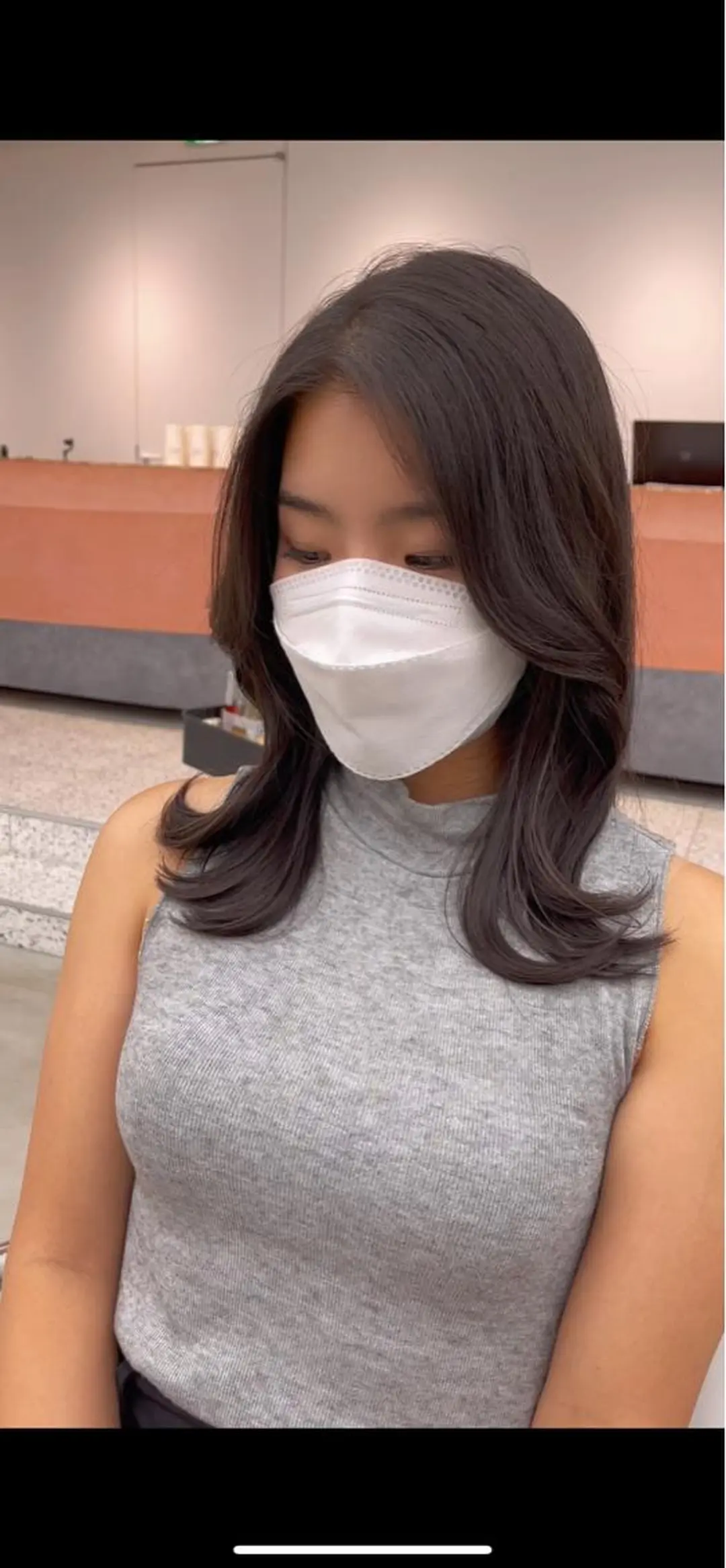 ミディアム ボブ くびれヘア 顔まわりレイヤー 韓国風ヘア レイヤーカット カット トリートメント noe tton 【ノエ トトン】所属・だいや/メンズパーマ メンズカット/名古屋のヘアスタイル