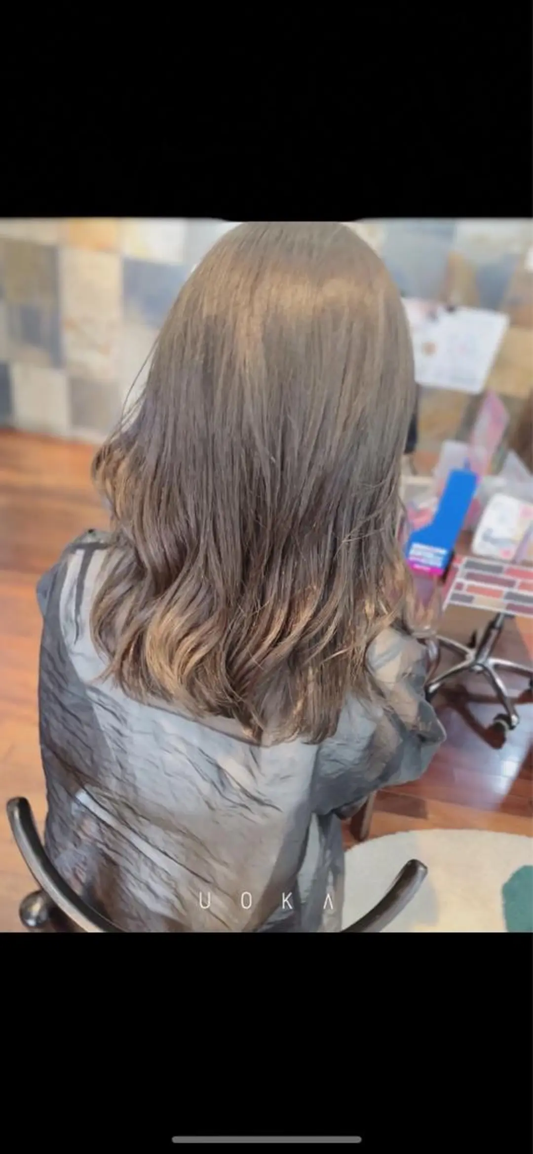 ロング カラー ヘアアレンジ アッシュ 韓国風ヘア レイヤーカット ローレイヤー カット ヘアカラー トリートメント 福見 美保のヘアスタイル