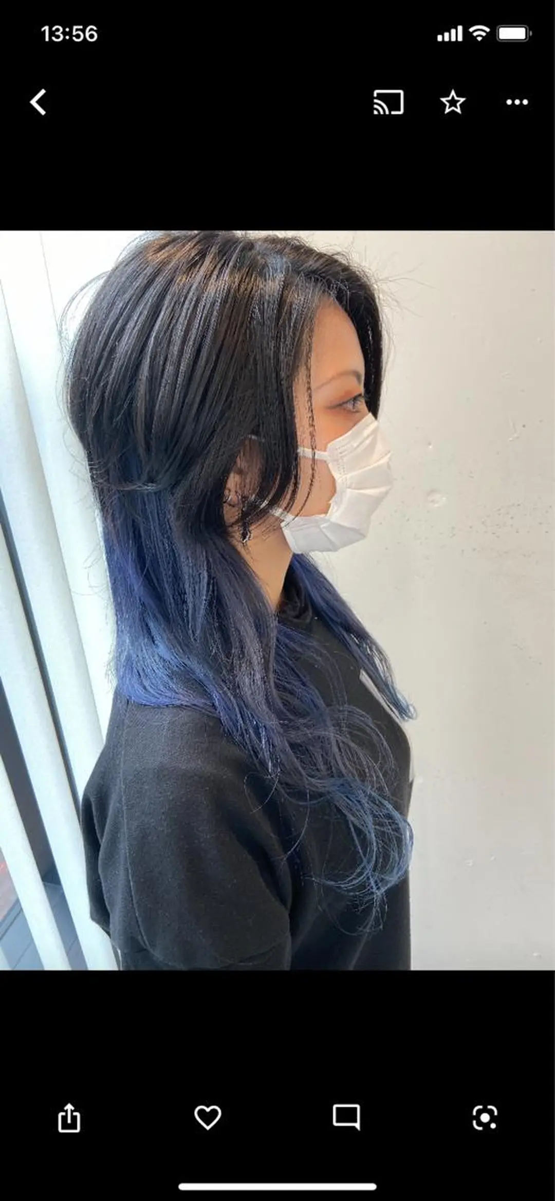 ミディアム カラー ブリーチ ブルーカラー ヘアカラー トリートメント ウルフカット レイヤーカット上柿のヘアスタイル
