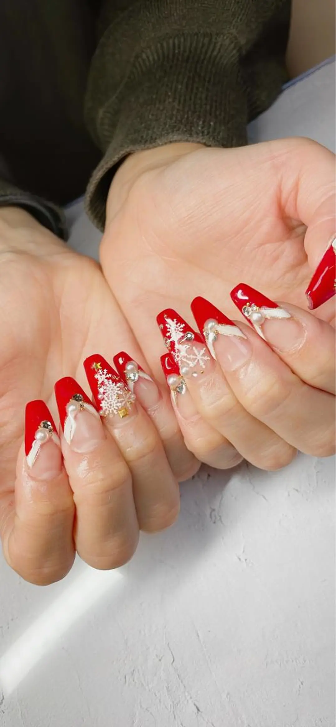 ネイル 冬ネイル クリスマス ハンドネイル LaLa Peach 福岡のマツエク・マツパデザイン