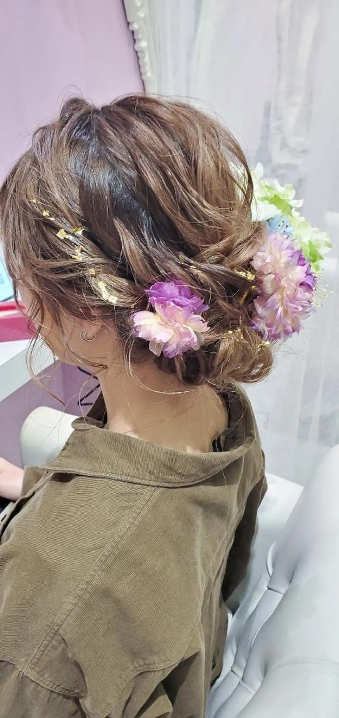 ミディアム ヘアアレンジ カラー 成人式 卒業式のヘアスタイル ナカシマ  アユミのヘアスタイル