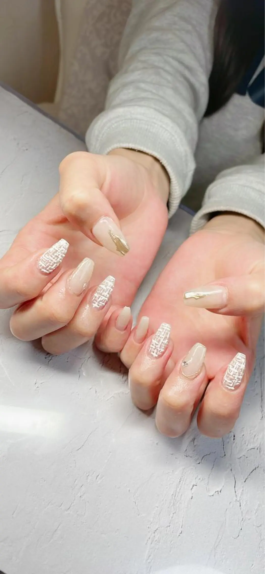 ネイル ツイードネイル ハンドネイル LaLa Peach 福岡のマツエク・マツパデザイン