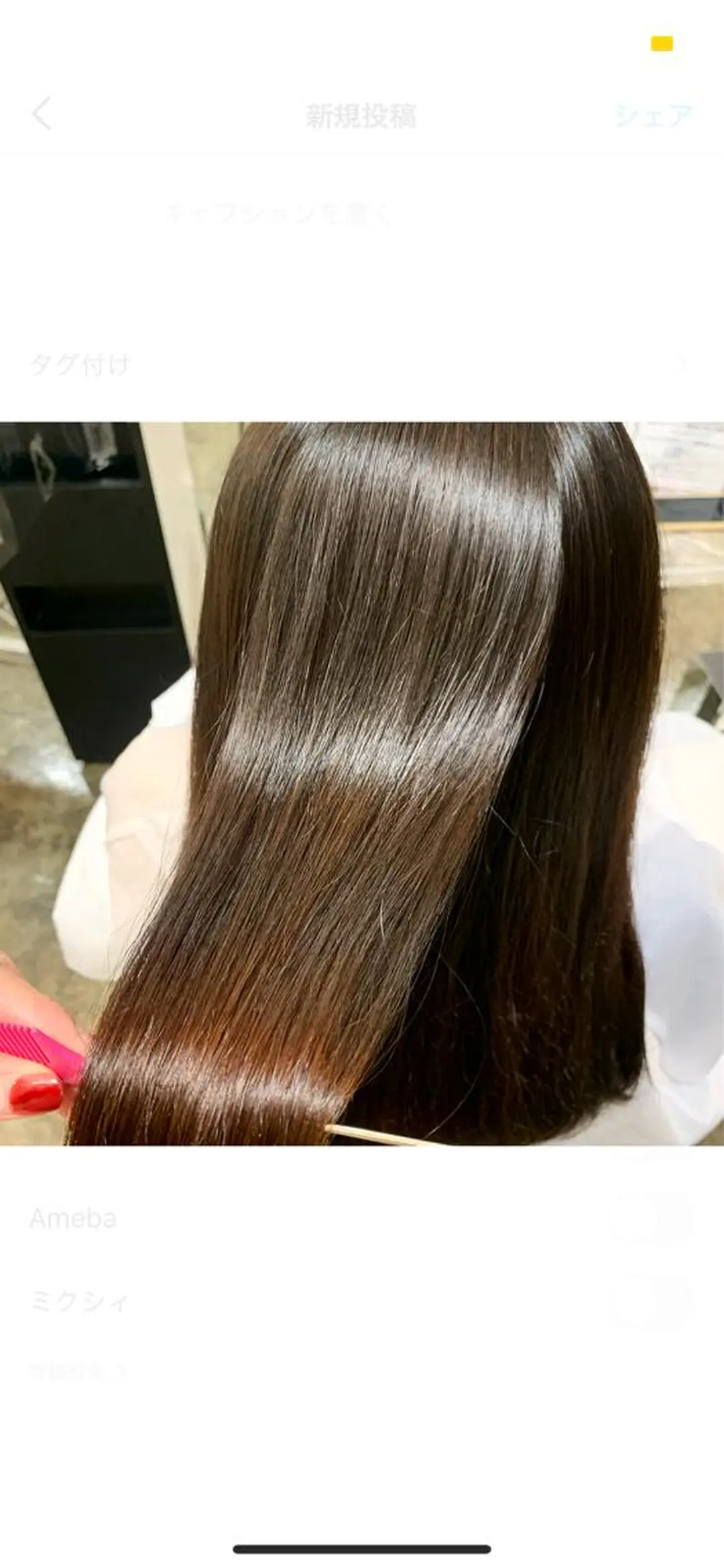 ロング パーマ ストレートパーマ 池本 梨奈のヘアスタイル
