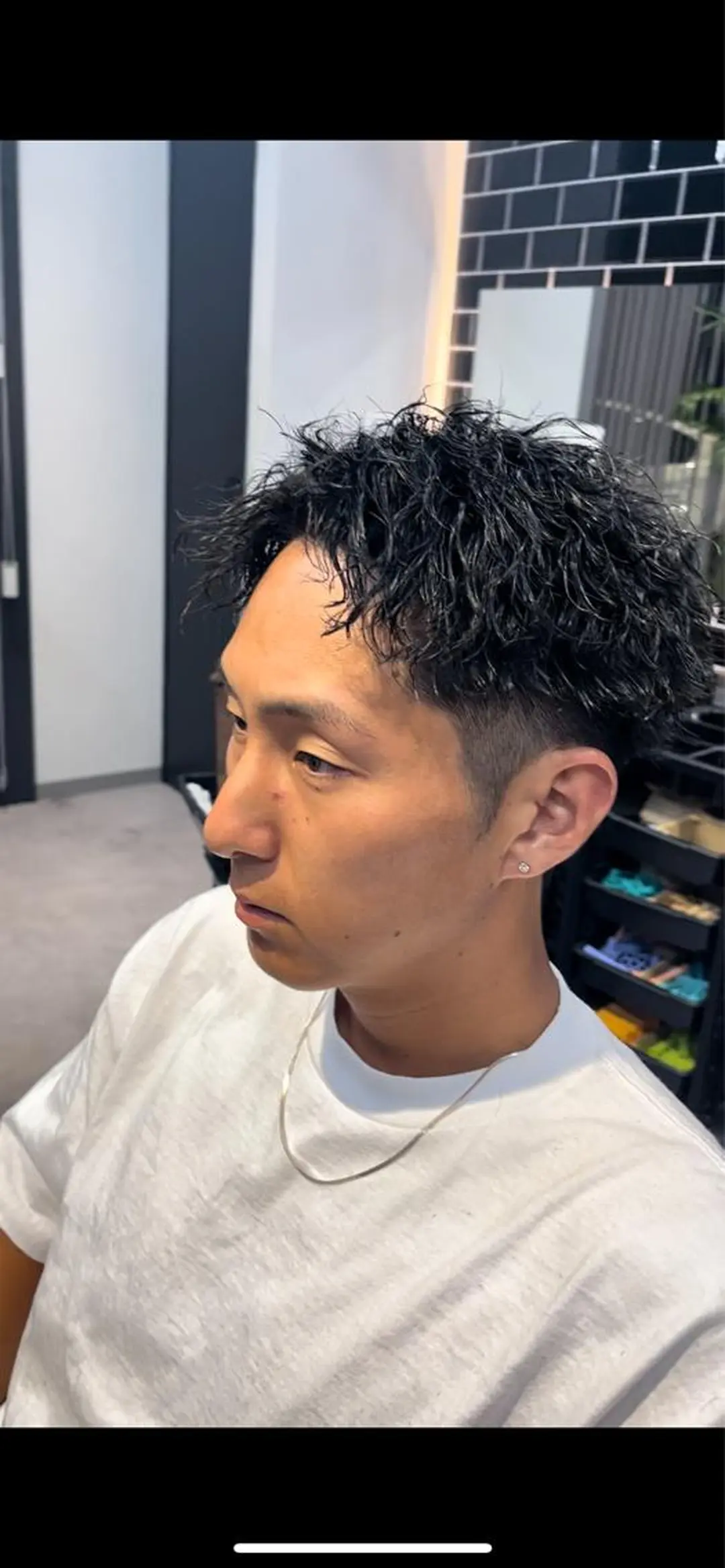 ショート パーマ ヘアアレンジ メンズ メンズパーマ ツイストスパイラルパーマ スパイラルパーマ カット パーマ ヘアセット men'slapis YUTOのヘアスタイル