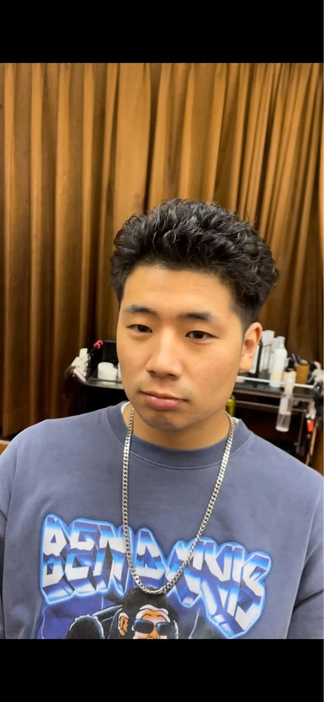 ショート パーマ メンズ ルキ🌈ブリーチカラ ー&メンズパーマ🦄のヘアスタイル