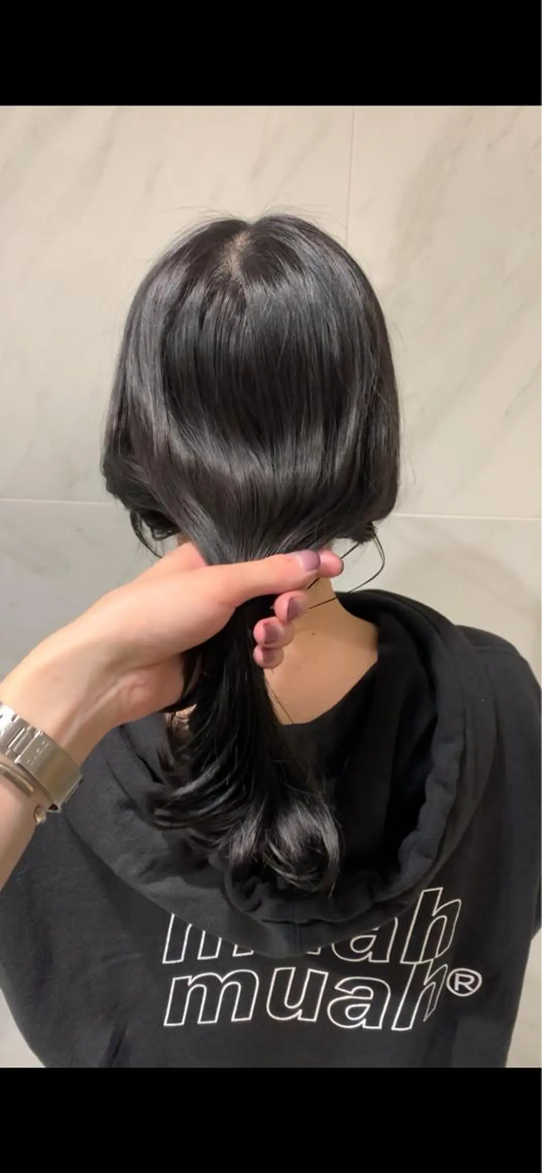ミディアム カラー 透明感カラー ダークグレー チバ タクミのヘアスタイル