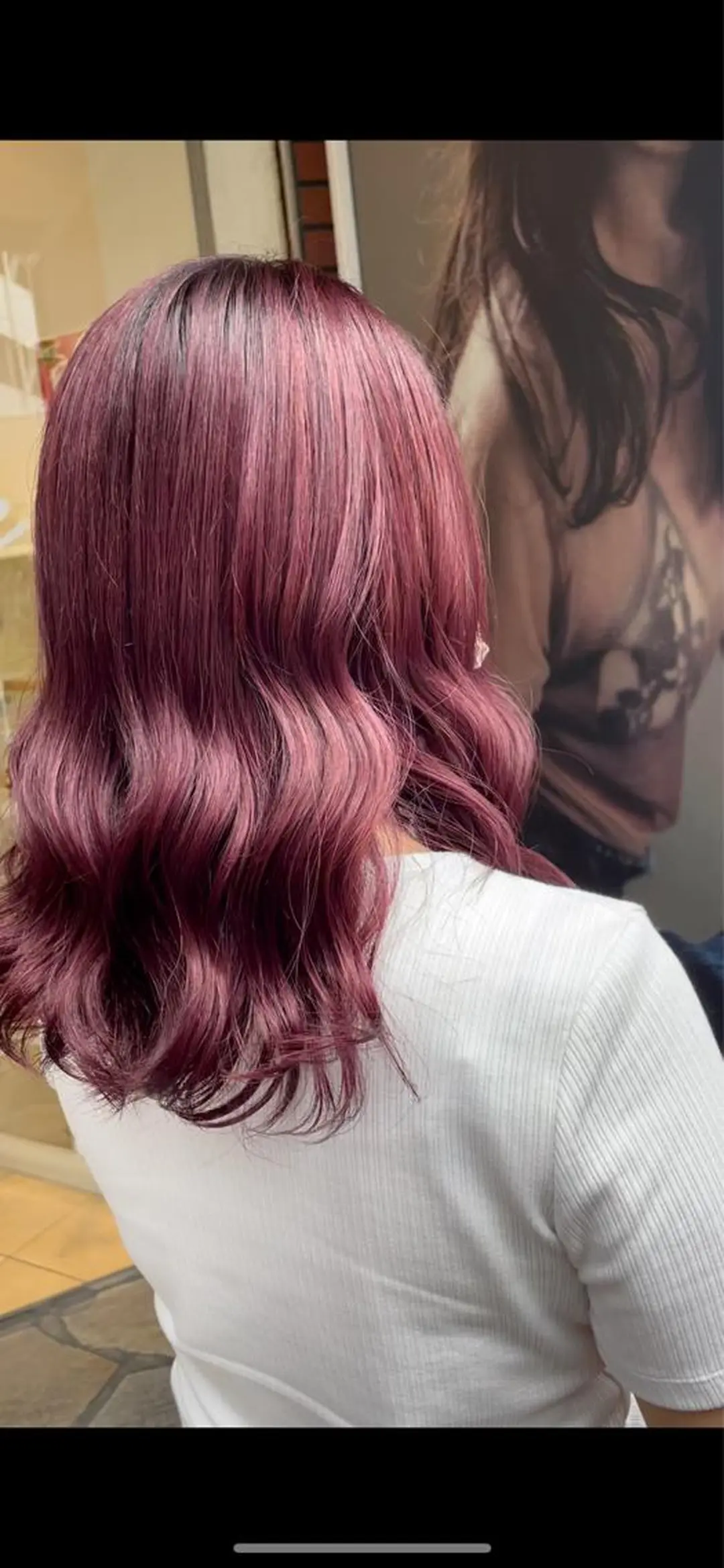 セミロング ピンクラベンダー 前田 菜奈子のヘアスタイル