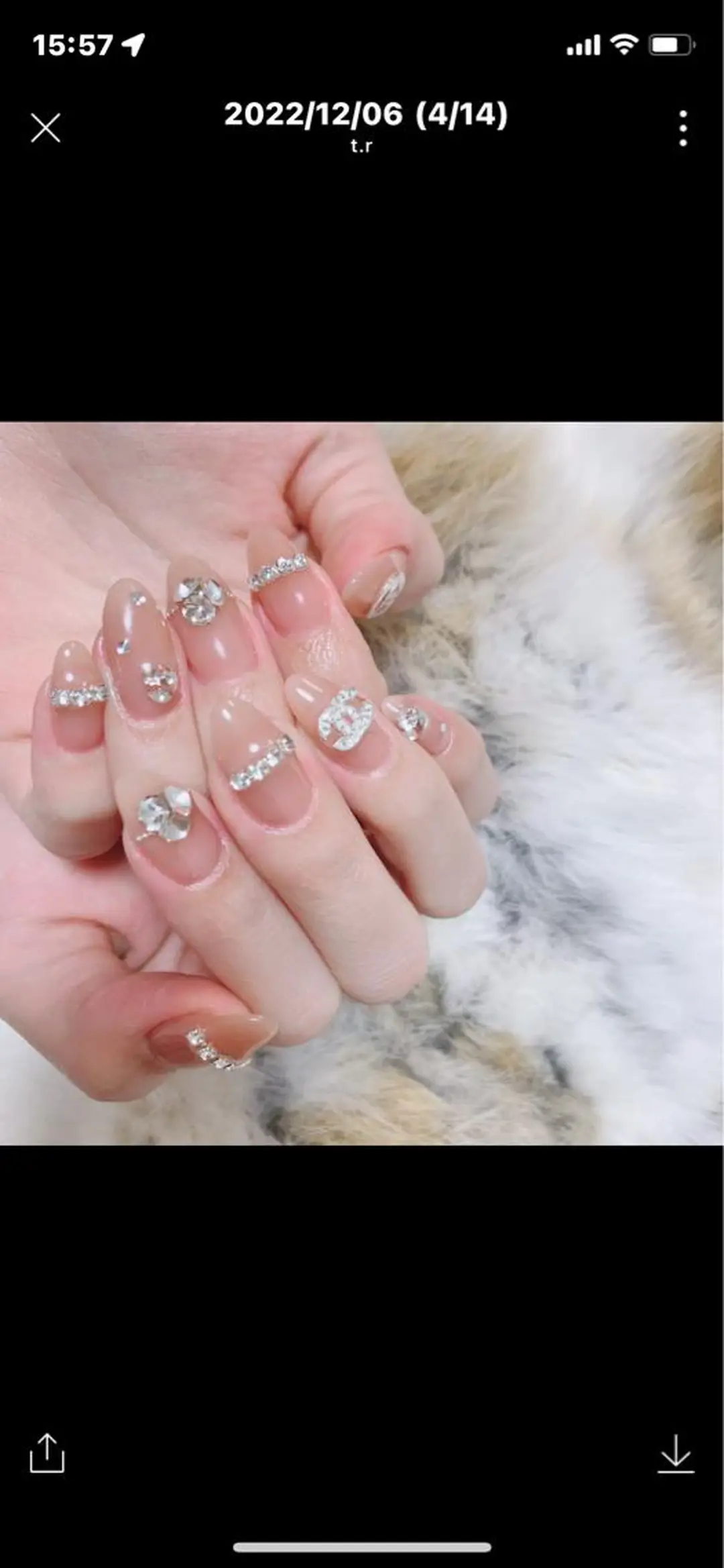 ミディアム ネイル オーロラネイル フレンチネイル キラキラネイル ワンホンネイル 冬ネイル ハンドネイル Lance nailのネイルデザイン