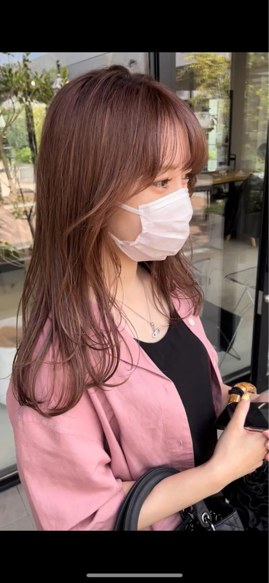 セミロング カラー ブラウンカラー ピンクカラー ピンクブラウン レイヤーカット クドウレイ fifth渋谷のヘアスタイル