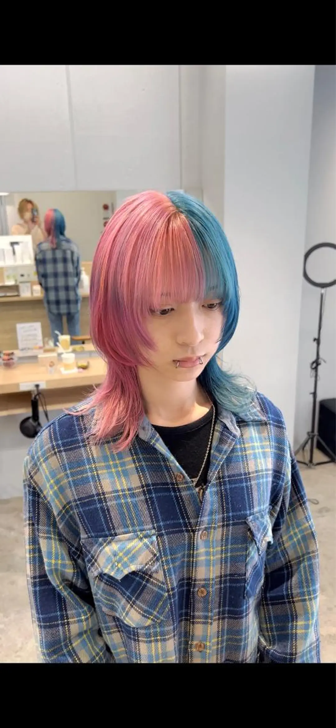 ミディアム カラー ブルーカラー ピンクカラー 代表　YUKI ☆のヘアスタイル