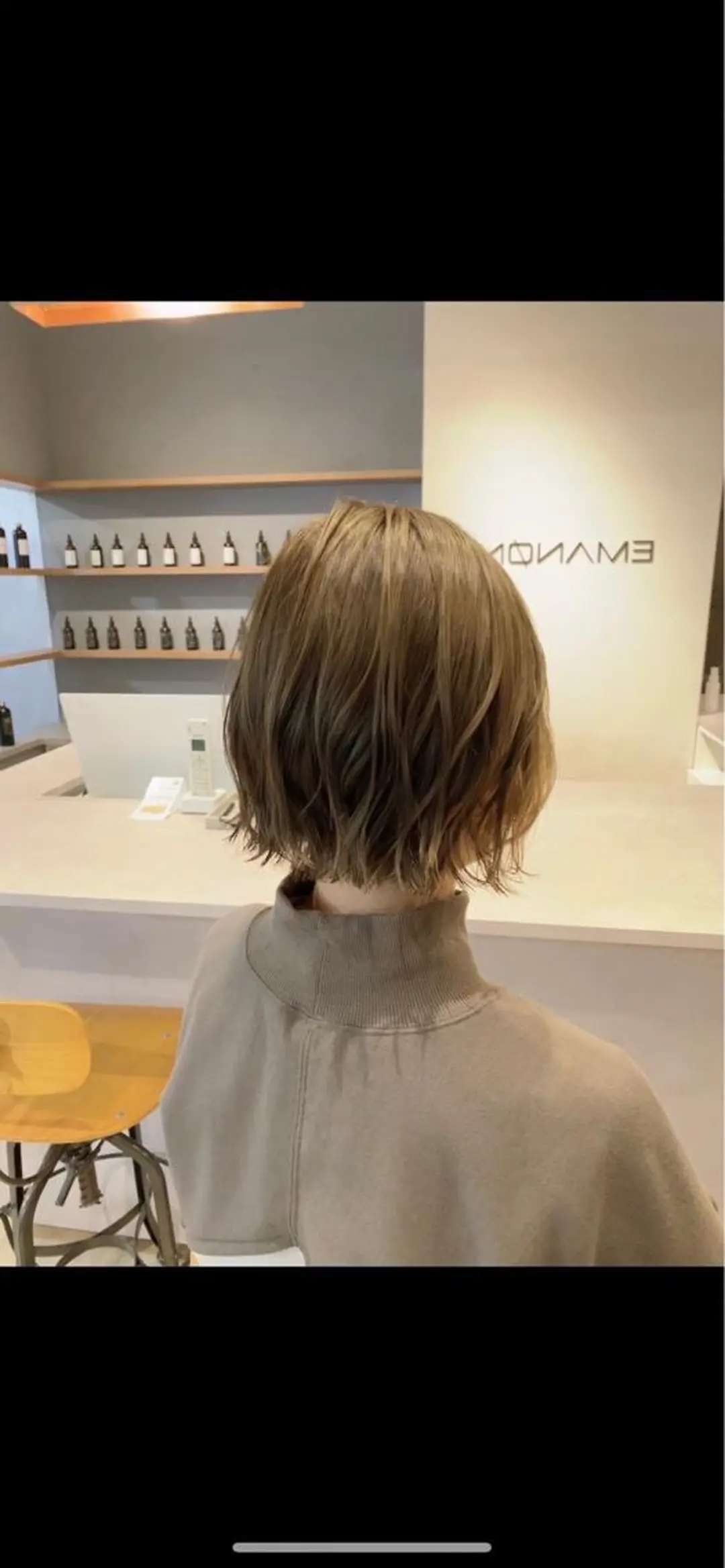 ミディアム カラー ヘアアレンジ 赤みゼロカラー 藤並純のヘアスタイル