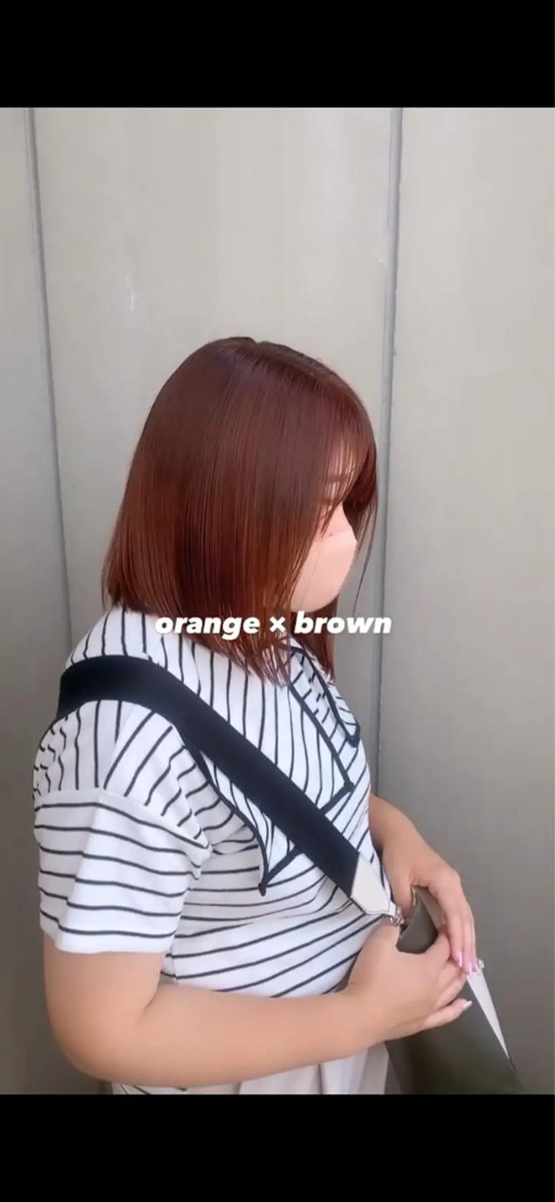 ミディアム カラー Agu peachのヘアスタイル