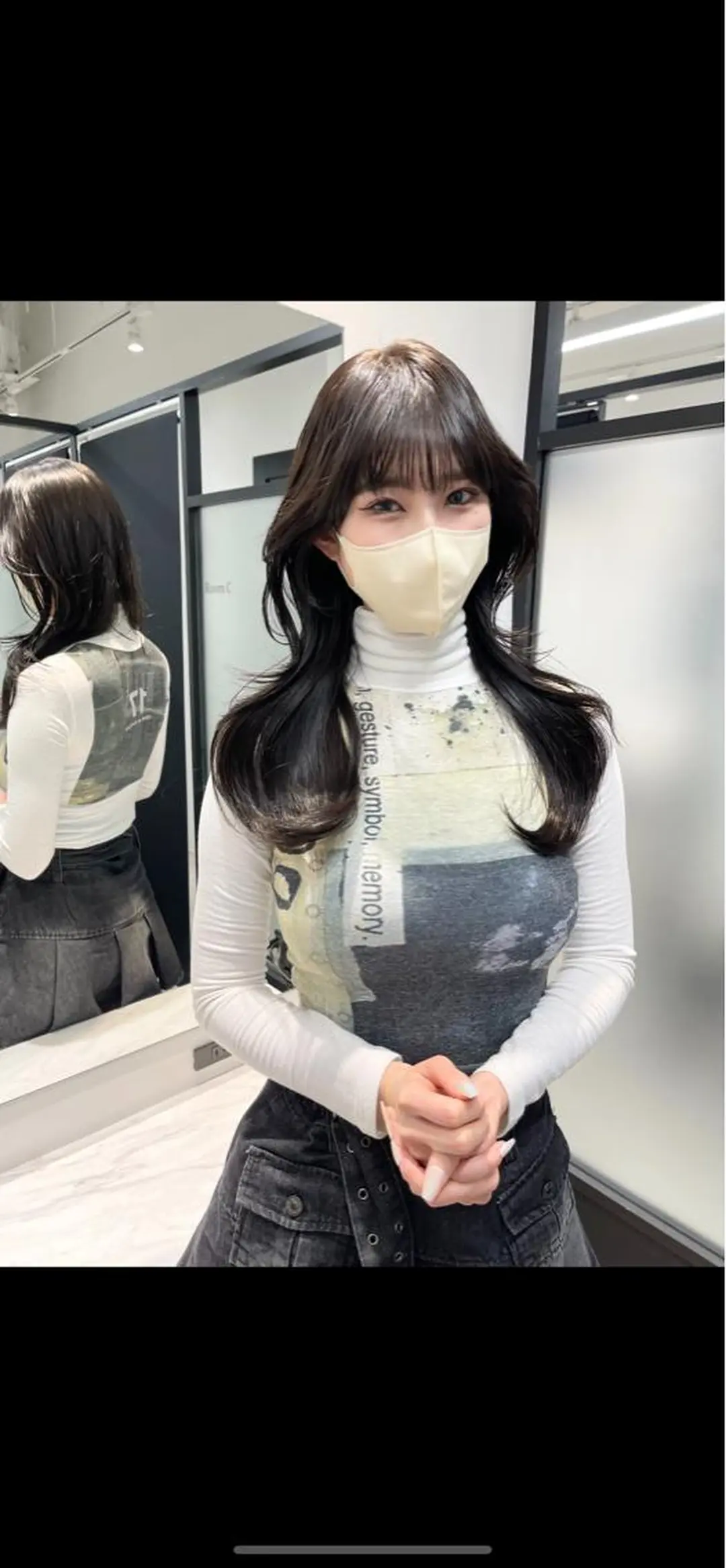 ロング 韓国風ヘア レイヤーカット カット ヘアカラー トリートメント 韓国レイヤーカット 髪質改善▫️水野有真のヘアスタイル