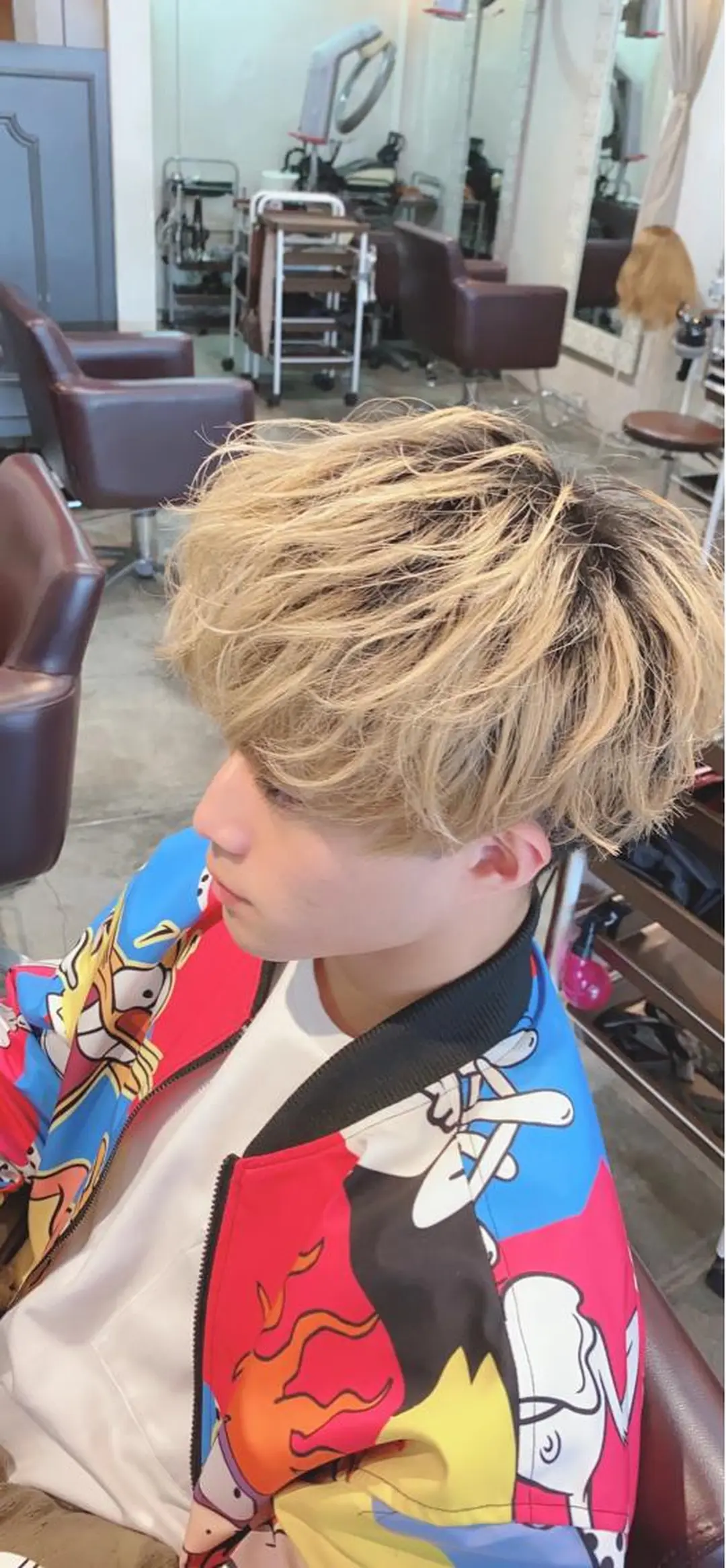 ミディアム メンズ 範馬 勇次郎のヘアスタイル