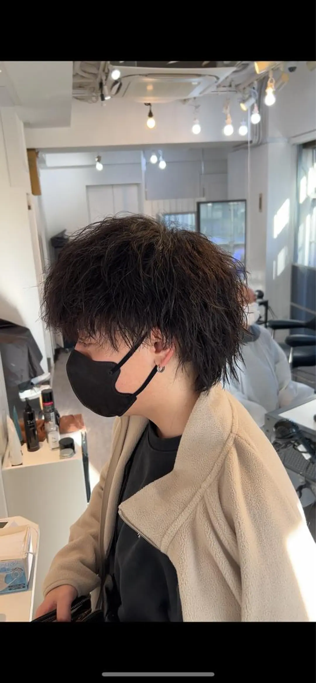 ミディアム パーマ メンズ メンズウルフカット ウルフカット カット パーマ メンズ専門店 店長 小柳 裕夢のヘアスタイル