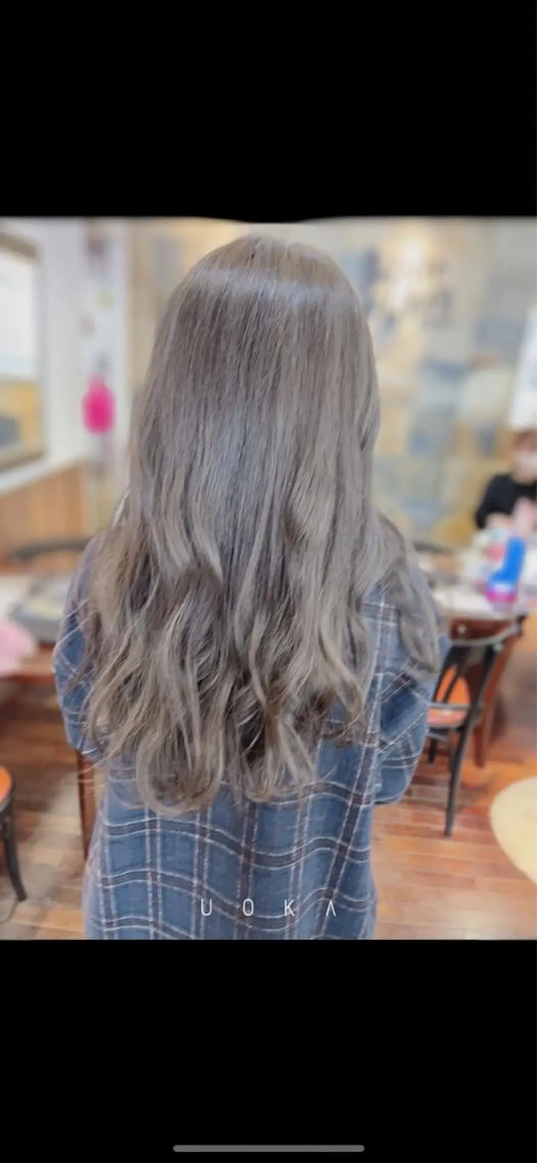 ロング カラー ヘアアレンジ アッシュ ブリーチ ブリーチなしカラー 福見 美保のヘアスタイル