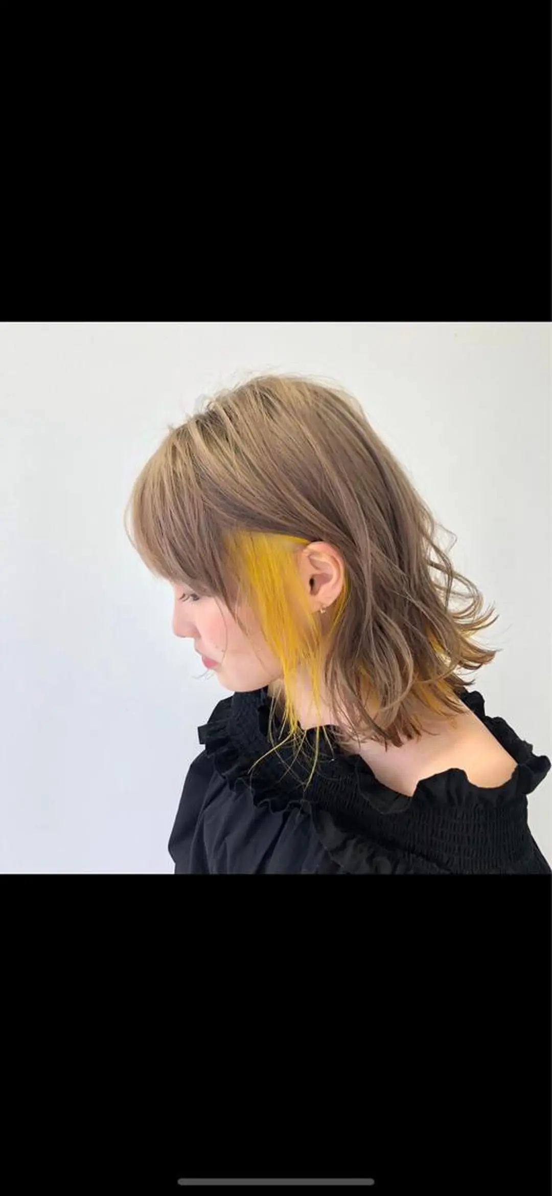 ミディアム カラー ヘアアレンジ キッズ アディクシーカラー バレイヤージュ ミストバング ベージュカラー 黒髪 カラー特化サロン Eir心斎橋のヘアスタイル