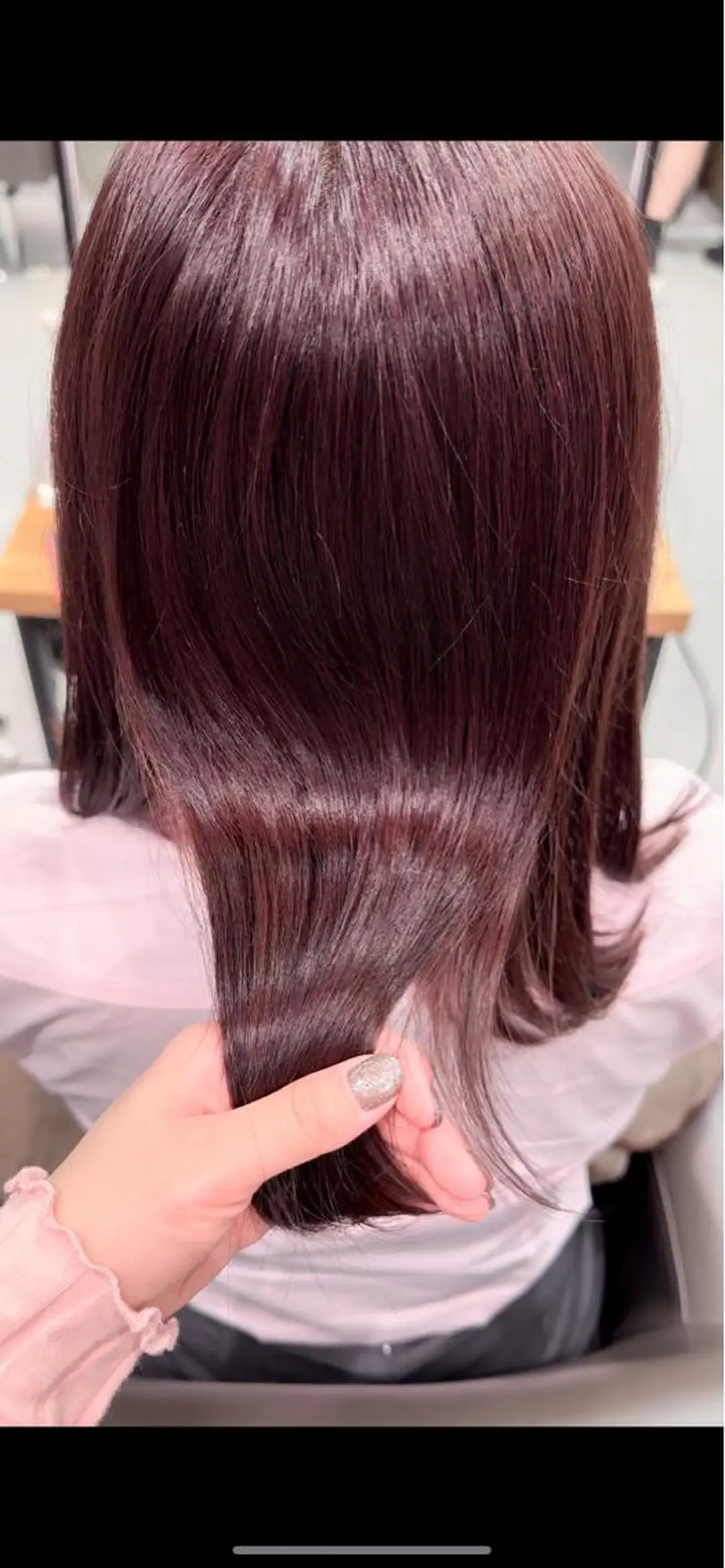 セミロング カラー 銀座レイヤーカット ×シースルー前髪のヘアスタイル