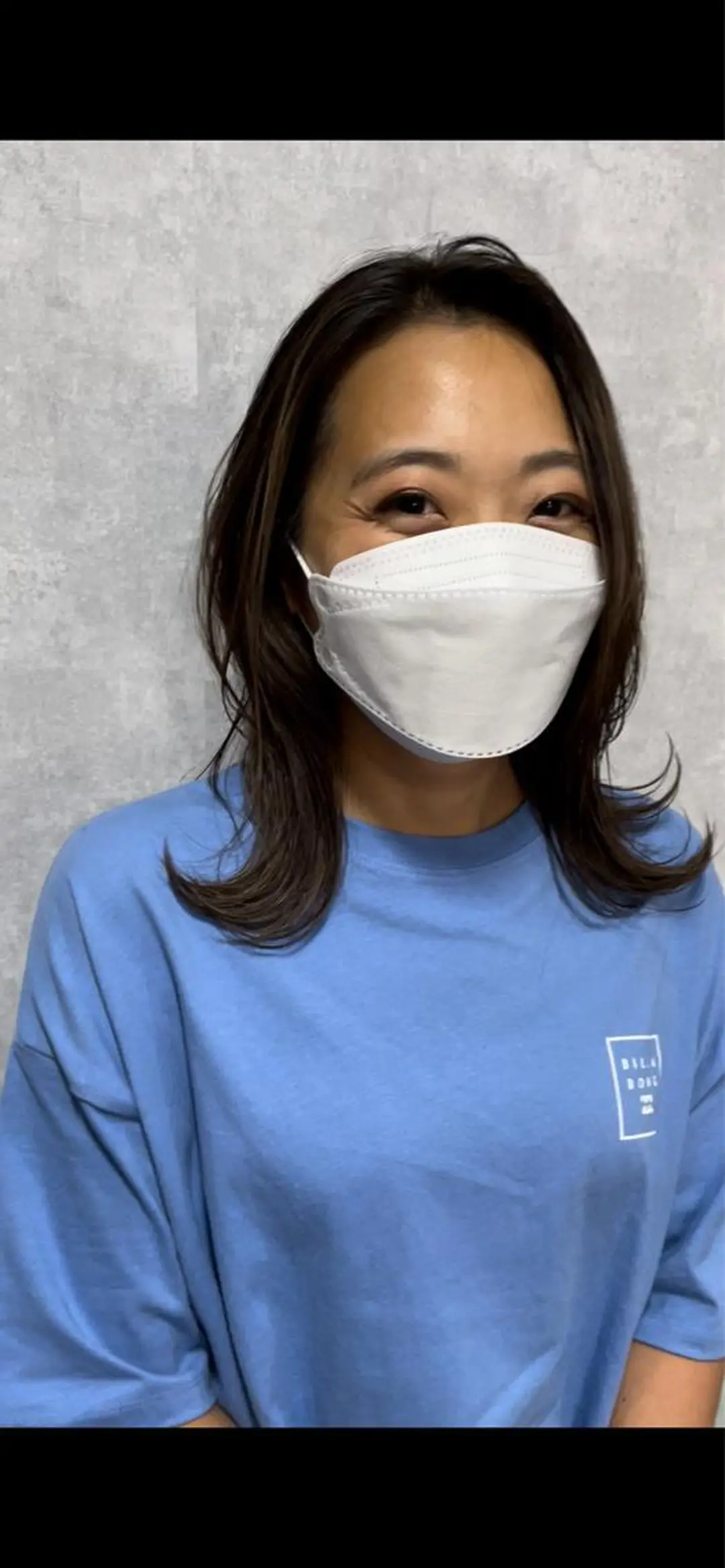 ミディアム 切りっぱなしボブ ショートボブ ミディアムパーマ ミストバング ボブ モテ髪/ボブ/ショー ト/アダチフウトのヘアスタイル