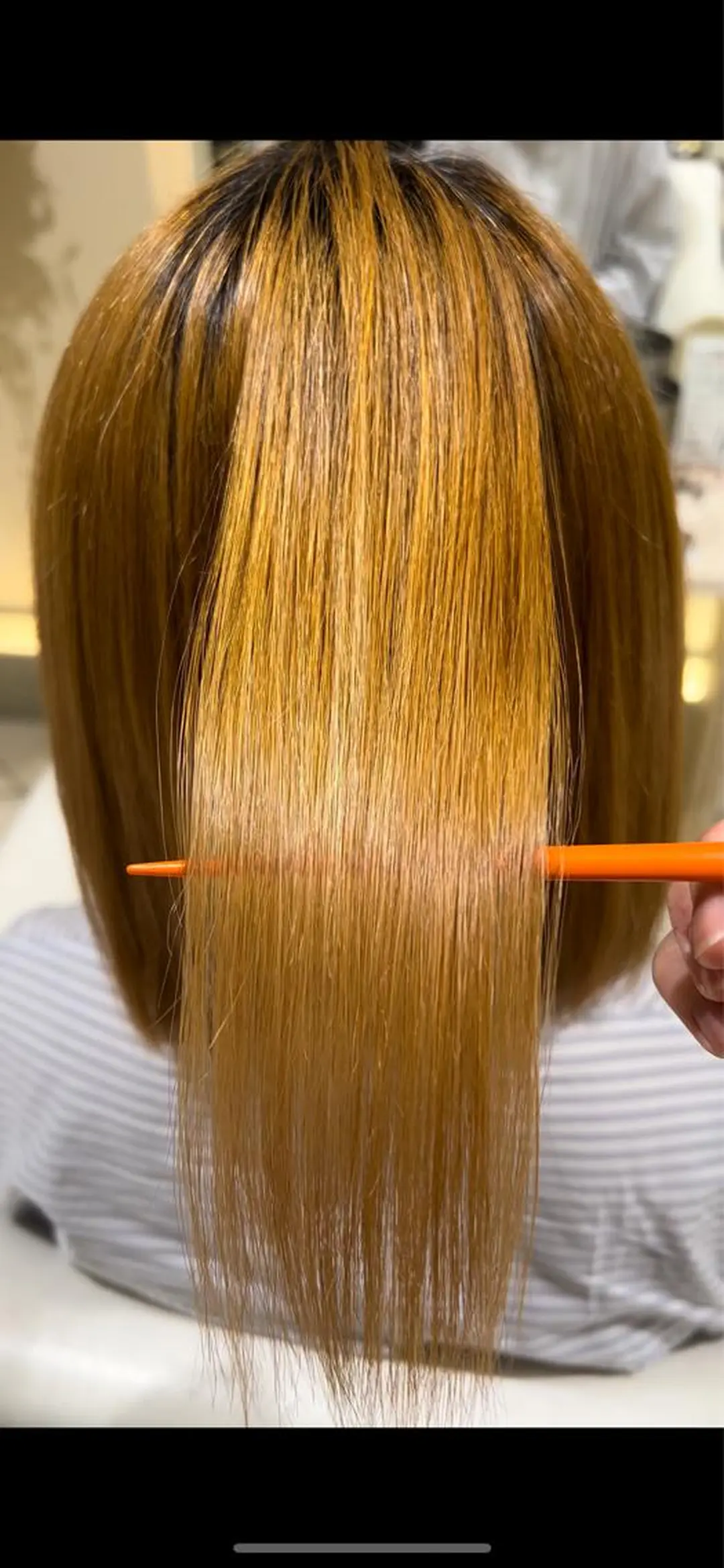 ミディアム パーマ ミディアムパーマ くせ毛 酸性ストレート ストレートパーマ カット ヘアカラー トリートメント パーマ/髪質改善 【榎本千夏】のヘアスタイル