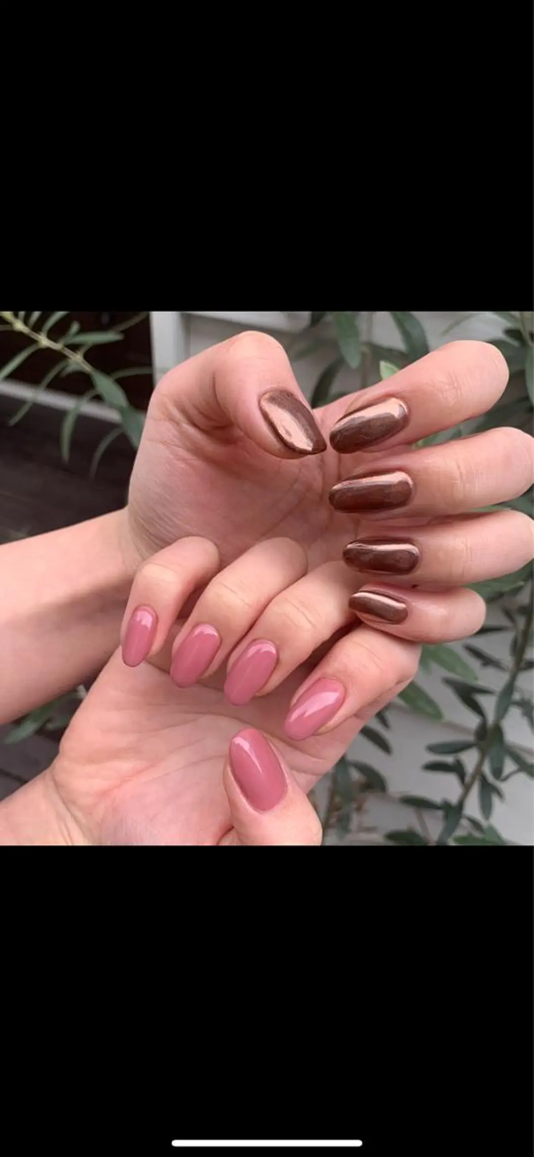 ネイル ブラウン ミラーネイル ワンカラーネイル ピンク ハンドネイル yuki nail...のネイルデザイン