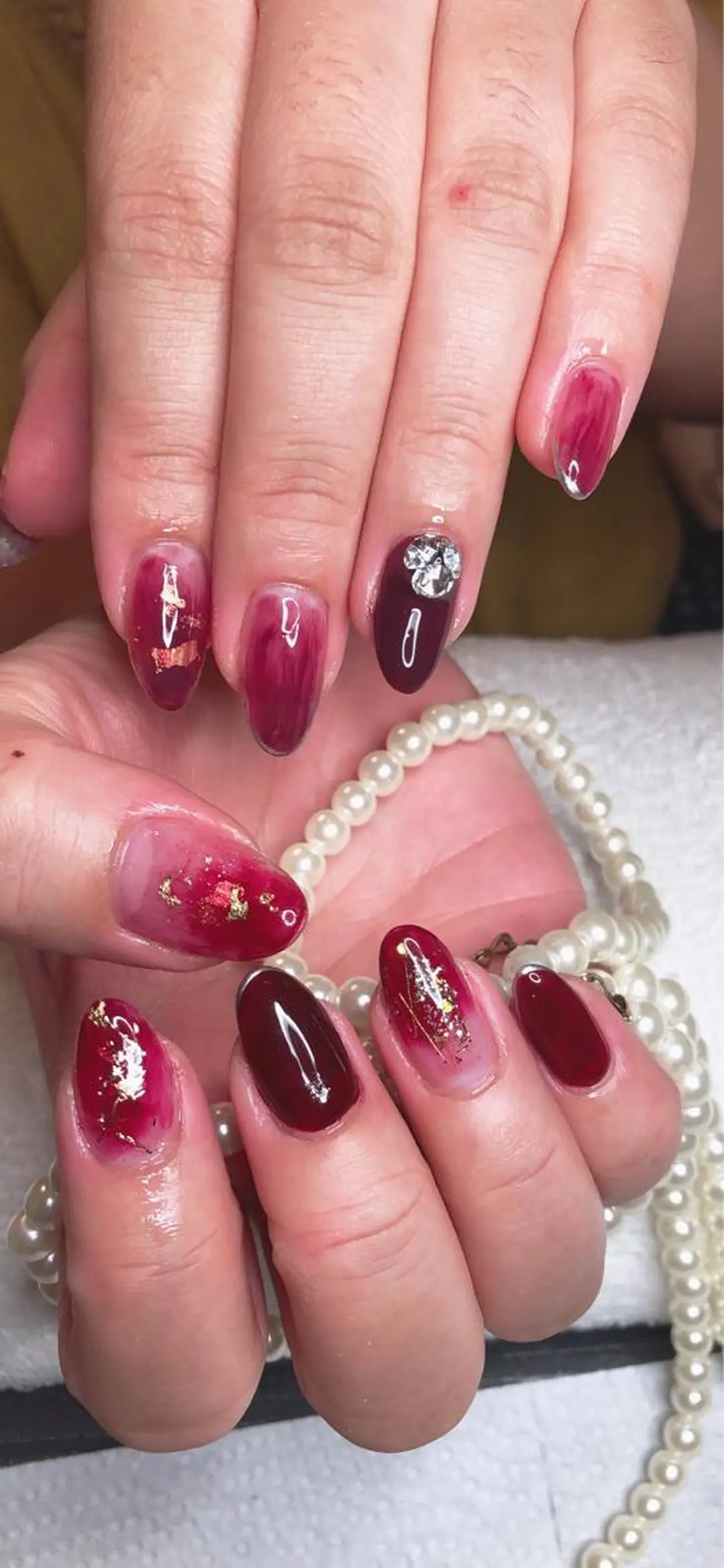 セミロング ネイル ハンドネイル 長さ出し専門 nynaのネイルデザイン