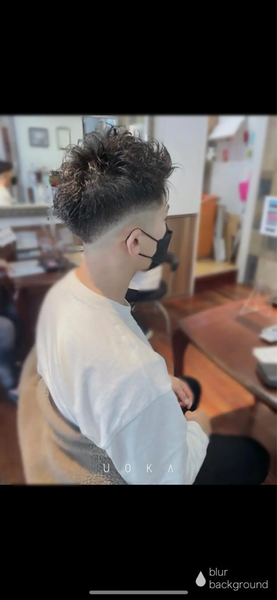 ショート パーマ メンズ フェードカット メンズパーマ 福見 美保のヘアスタイル